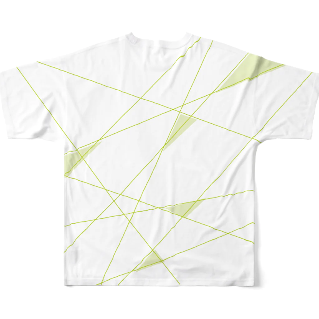 TSUBAME WORKSのlaser light/green All-Over Print T-Shirt :back