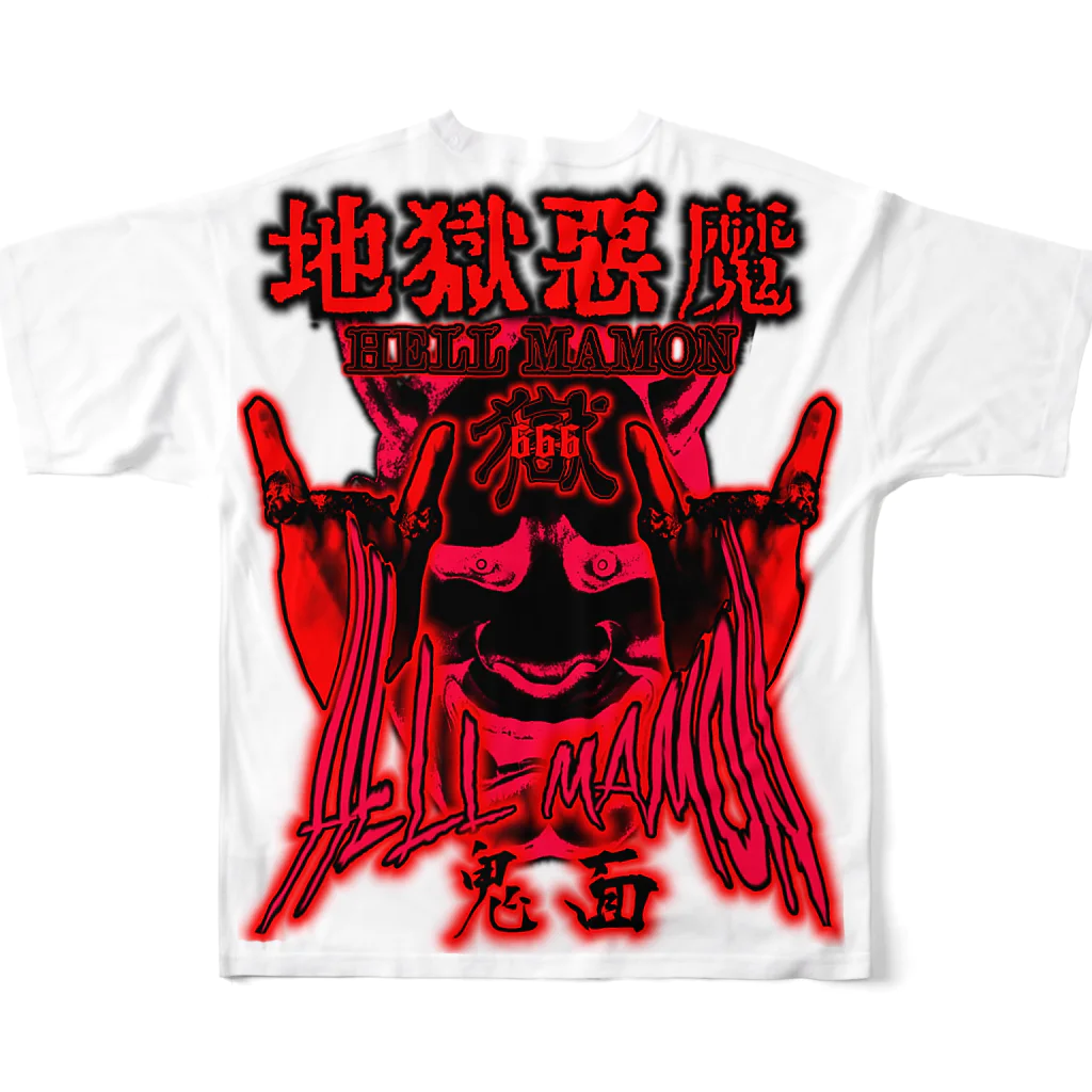 HELL MAMONの獄卒 goods フルグラフィックTシャツの背面