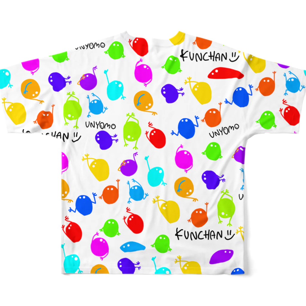 あとりえのっくのうにょものＴシャツ【ぱきっと総柄】 All-Over Print T-Shirt :back