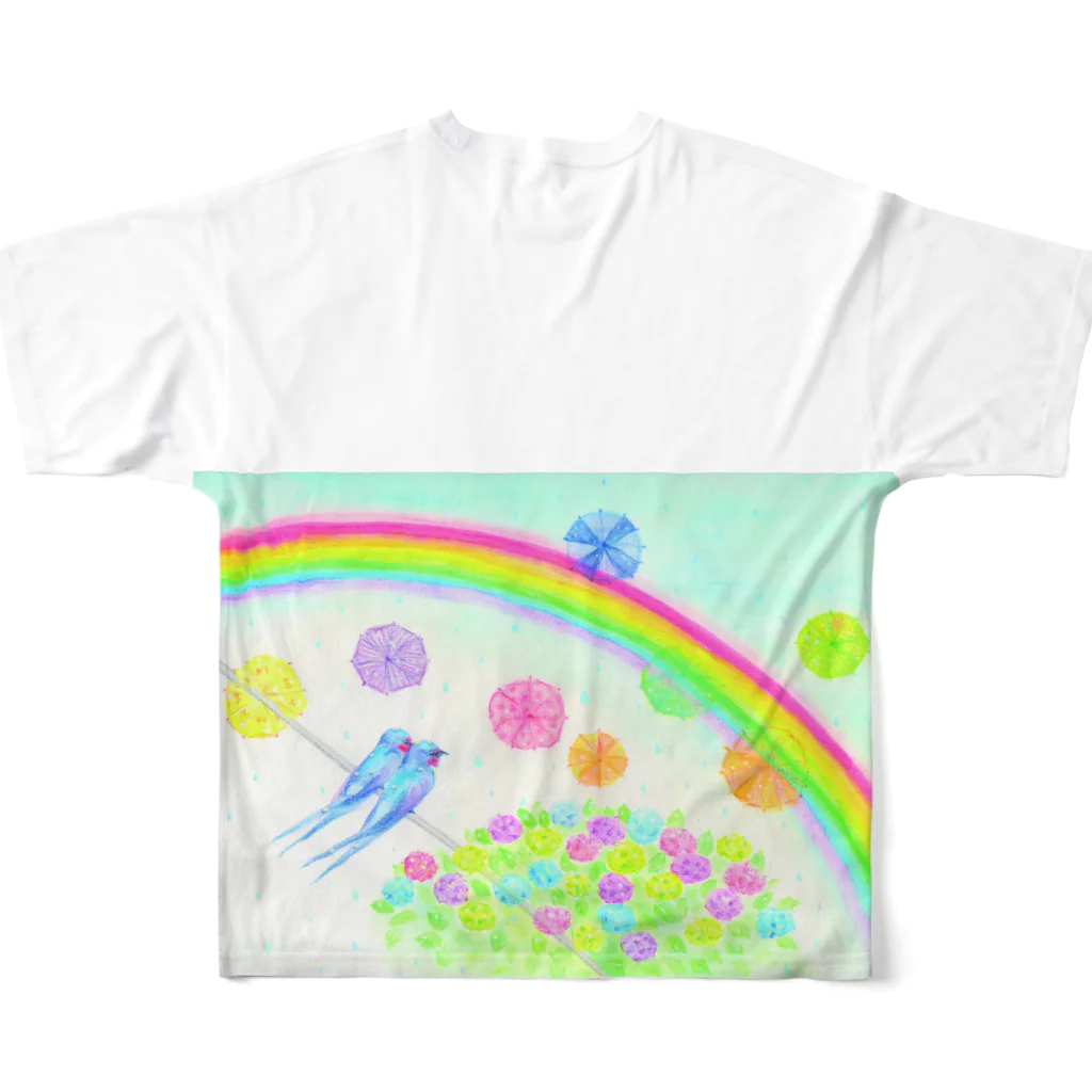 Antenna Mの虹空とツバメ All-Over Print T-Shirt :back