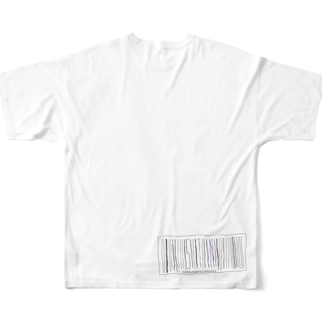 🦄ｎｏａ🦋のstn-barcode👯 フルグラフィックTシャツの背面