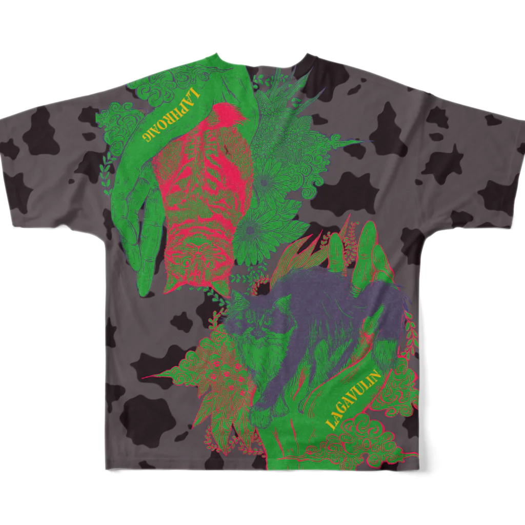 ねこのLAPHCONESSのラ&ヴー All-Over Print T-Shirt :back