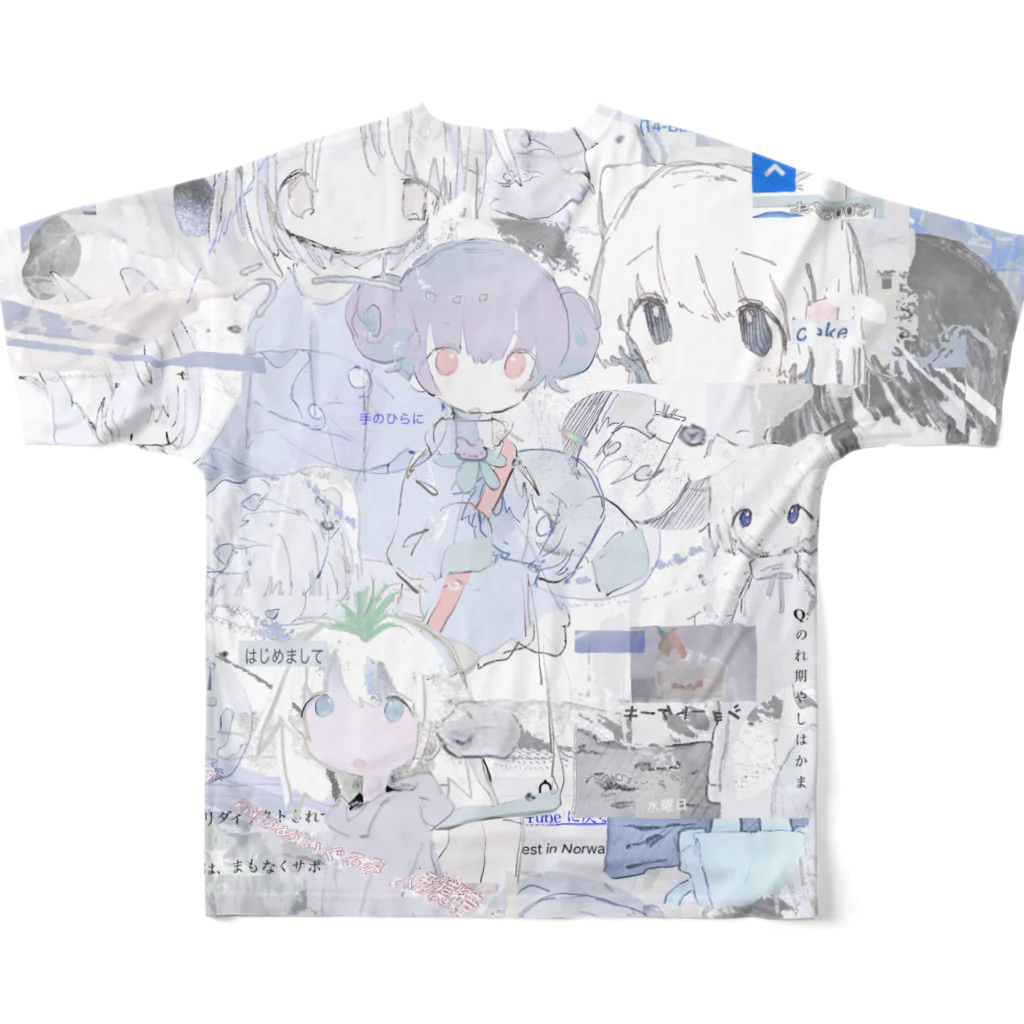 ゆーきんの絵ぐっずのゆーきん×砂気球 フルグラフィックTシャツの背面