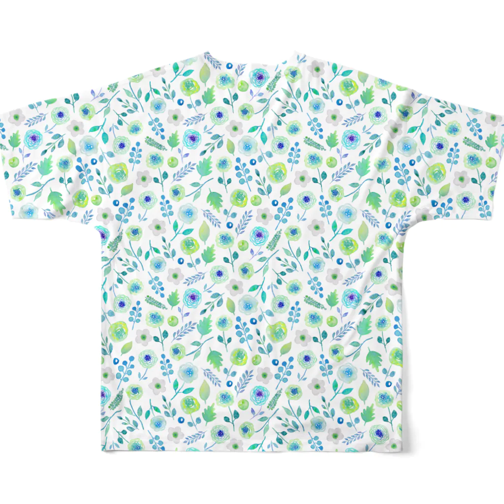 Julia_Madokaの新緑の季節（ブルーバージョン） All-Over Print T-Shirt :back