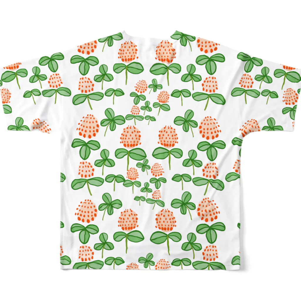 ツムグ雑貨店のアカツメクサ All-Over Print T-Shirt :back