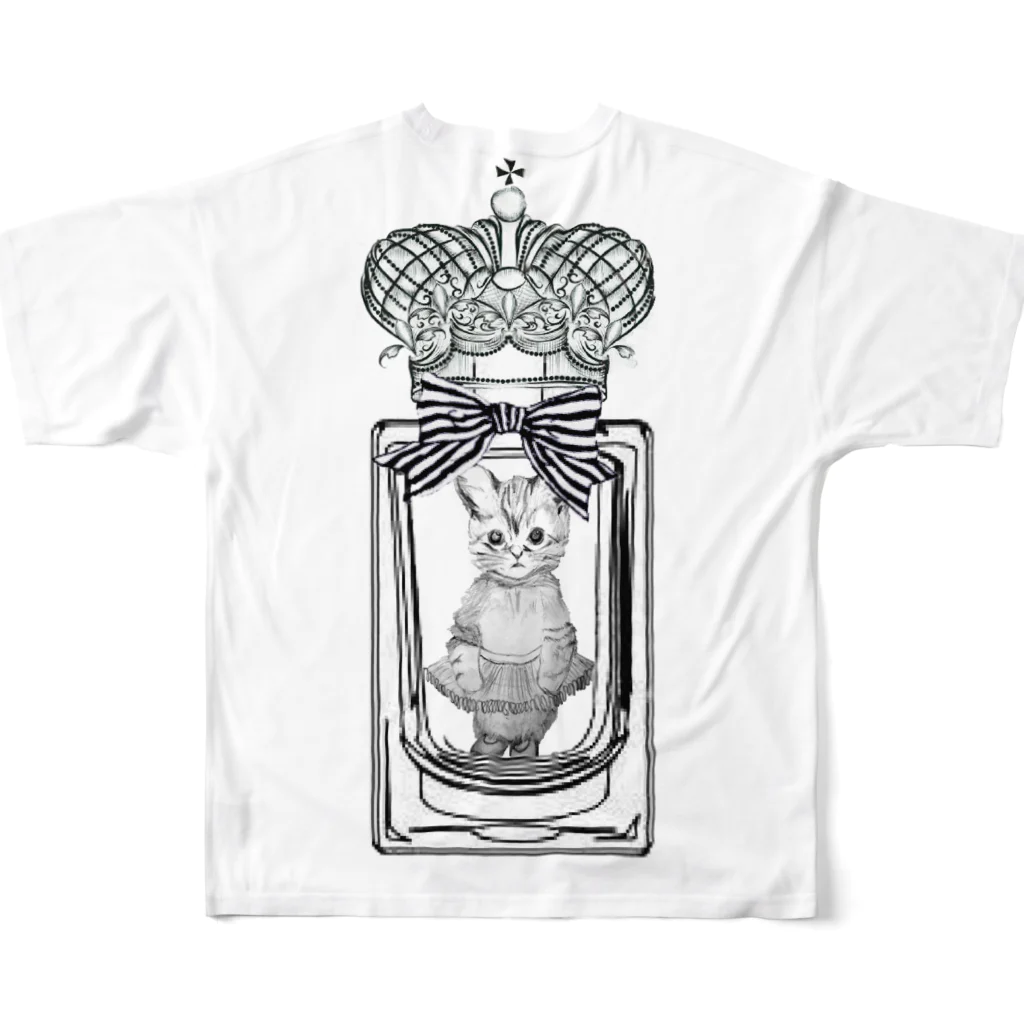 mainetteの香水瓶の中の猫 All-Over Print T-Shirt :back