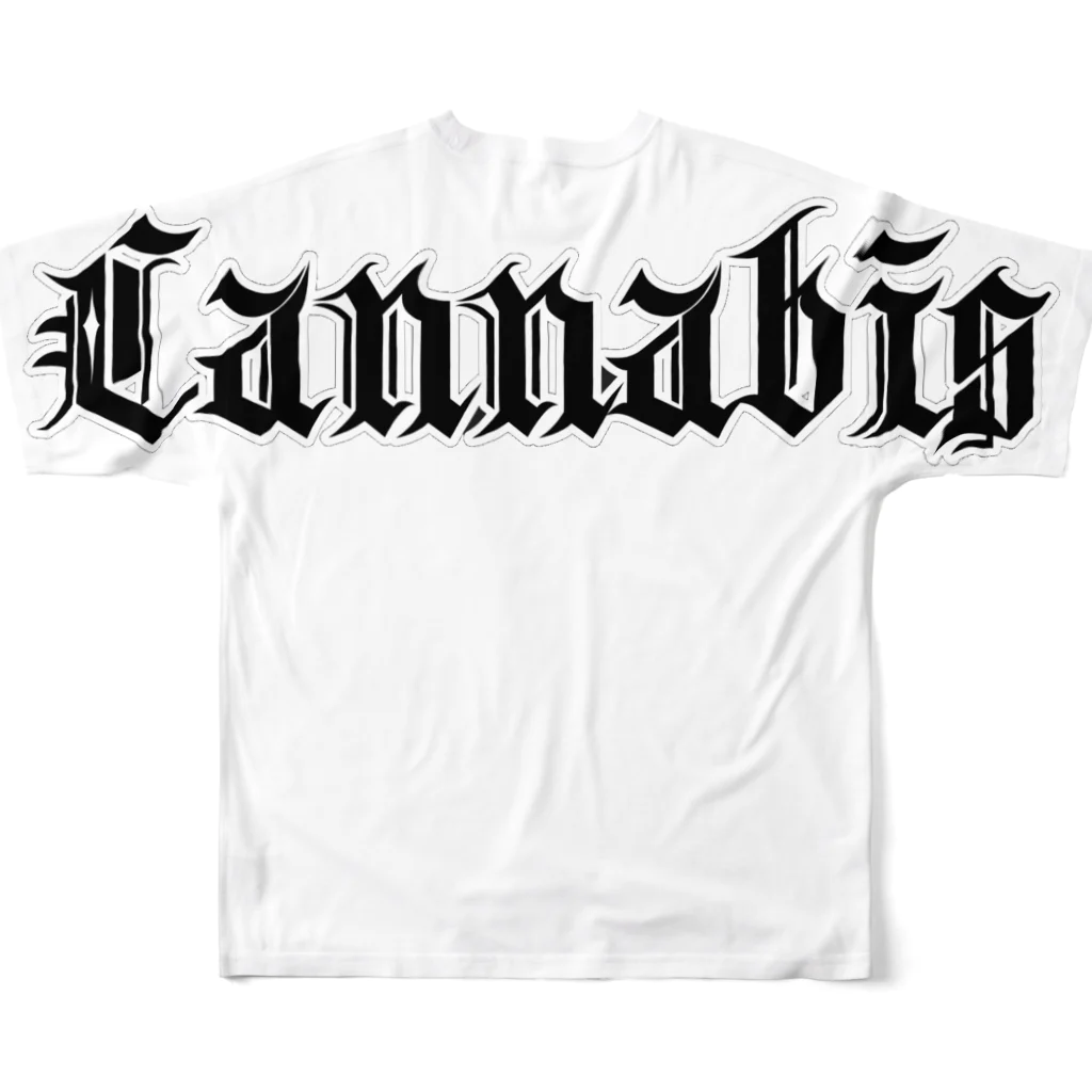 CannabisのCannabis フクロウプリントTシャツ フルグラフィックTシャツの背面