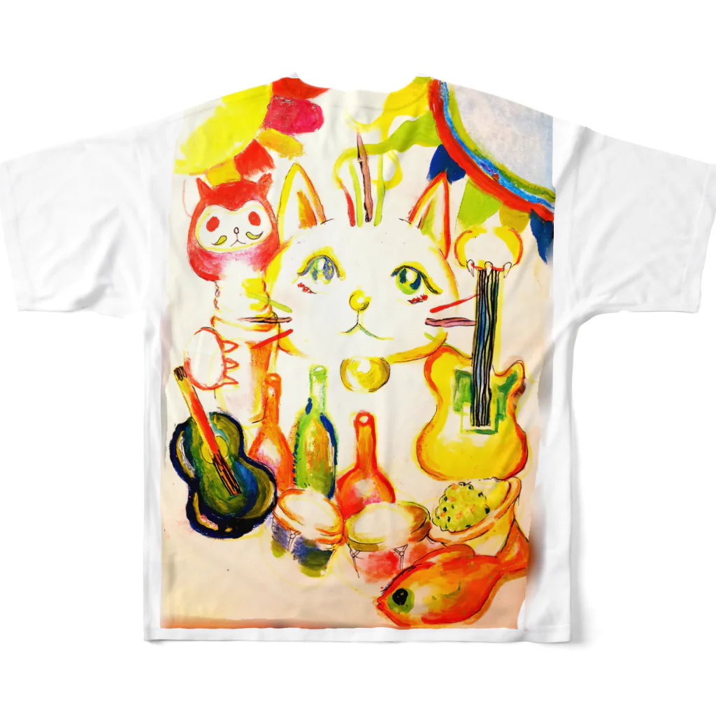 ▲ゆっこ(岩手産のスカイツリー )▲の招き猫！ All-Over Print T-Shirt :back