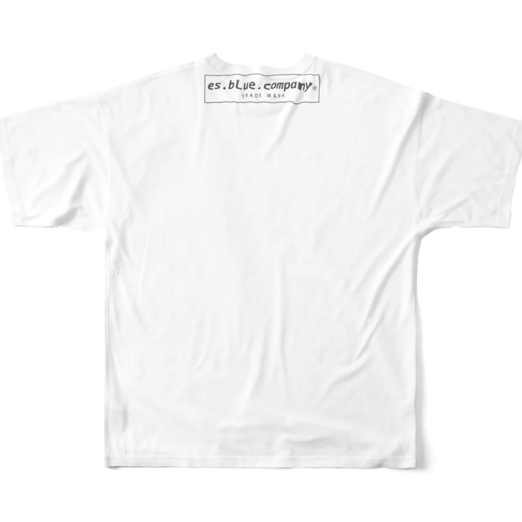 Eim&BeのTime of harmony(グレーロゴ✖️赤ハート) フルグラフィックTシャツの背面