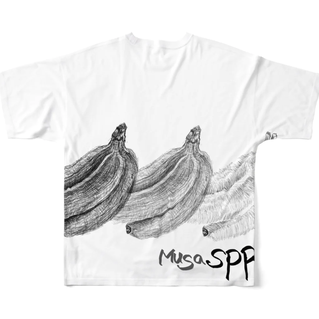 happamanのMusa spp. (banana) All-Over Print T-Shirt :back