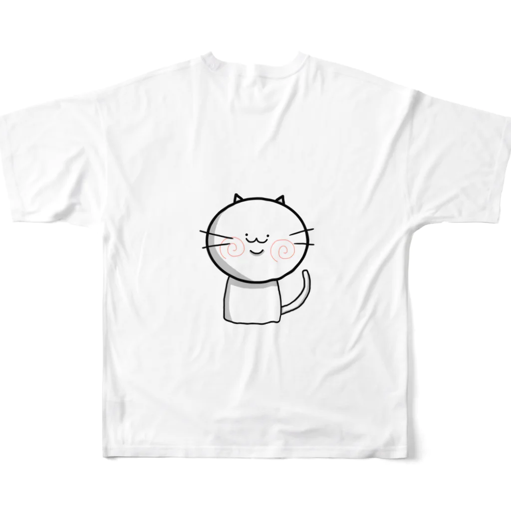 22033の二重アゴのねこ フルグラフィックTシャツの背面