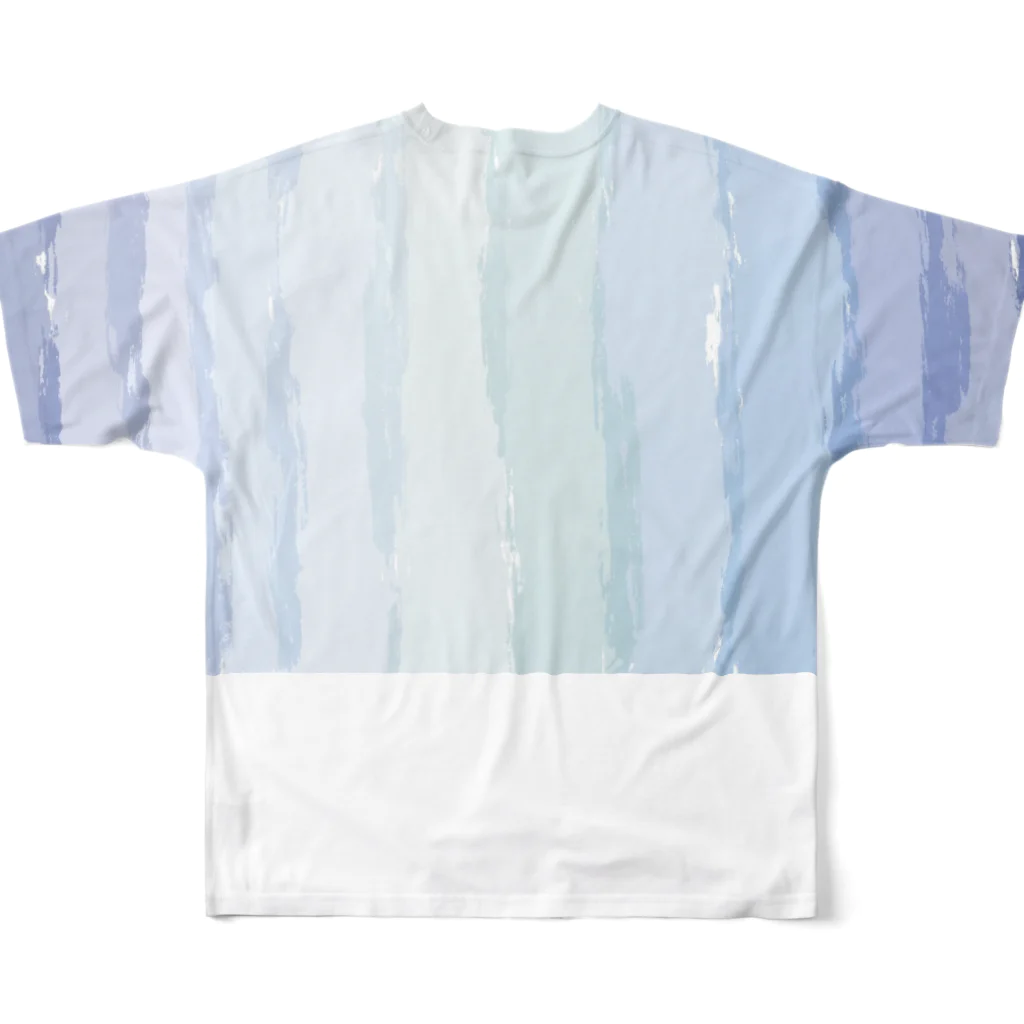 のんつ屋のブルーのカーテン All-Over Print T-Shirt :back