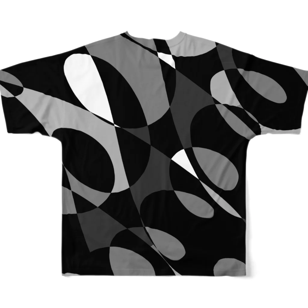 ハヤシ屋のモノクロ自由形-5 All-Over Print T-Shirt :back