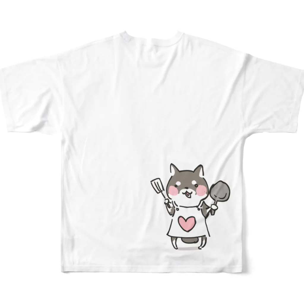 さくらとそらクリエイティブのシンプル　しばちゃん フルグラフィックTシャツの背面