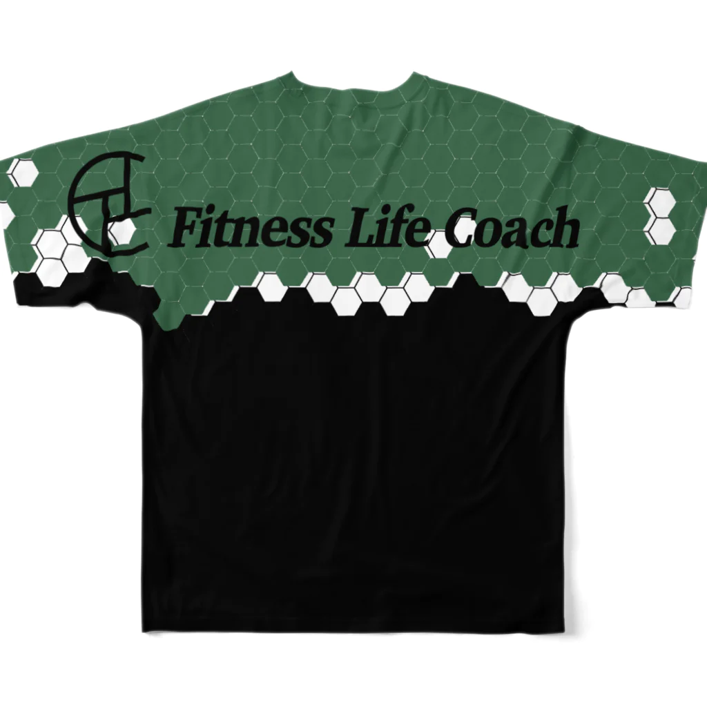 Fitness Life CoachのタートルTシャツ　fitness life coach トレーニングウェア フルグラフィックTシャツの背面