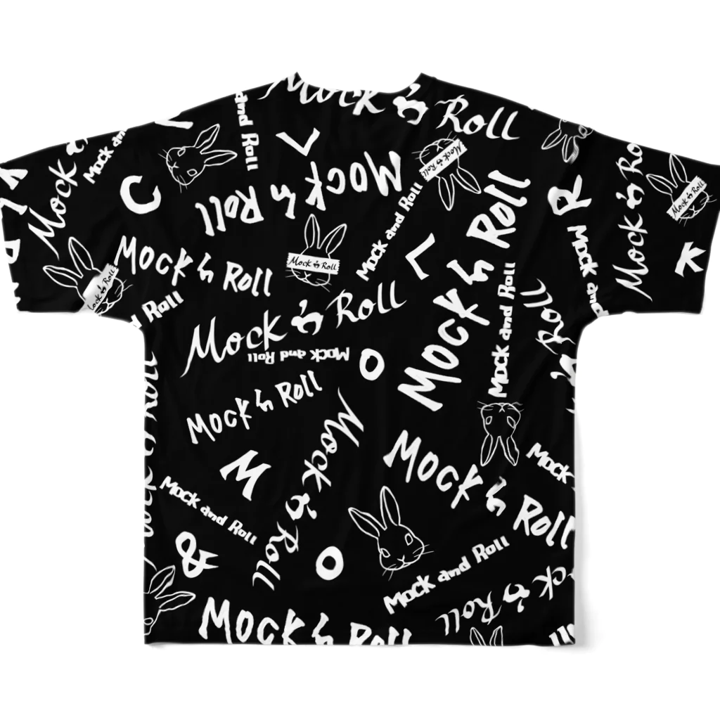 Mock’n RollのMock’n RollTシャツ ブラックホワイト All-Over Print T-Shirt :back