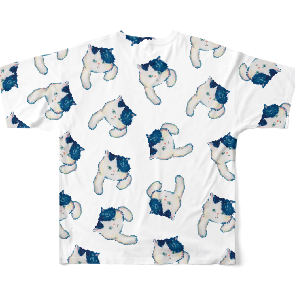 んぱのもりの猫　しろ All-Over Print T-Shirt :back