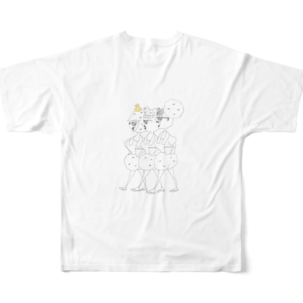 monthのTSUYOKIで銭湯へ向かう　VOL2 フルグラフィックTシャツの背面