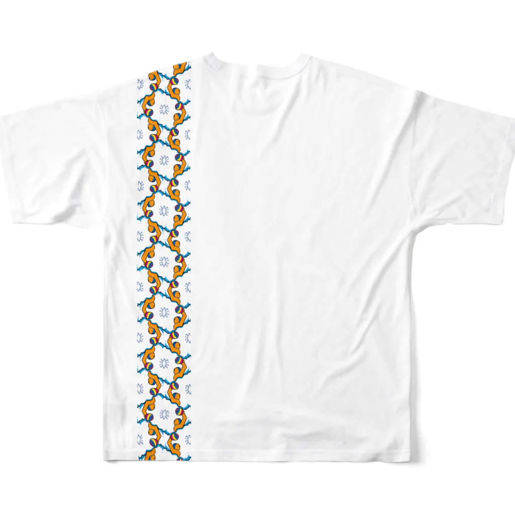 AJCOMPANYの水球アート　vol2-6 All-Over Print T-Shirt :back