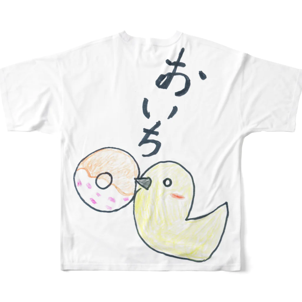 Icco-shopのIcco信者とピヨ子の日常【おやつ】 All-Over Print T-Shirt :back