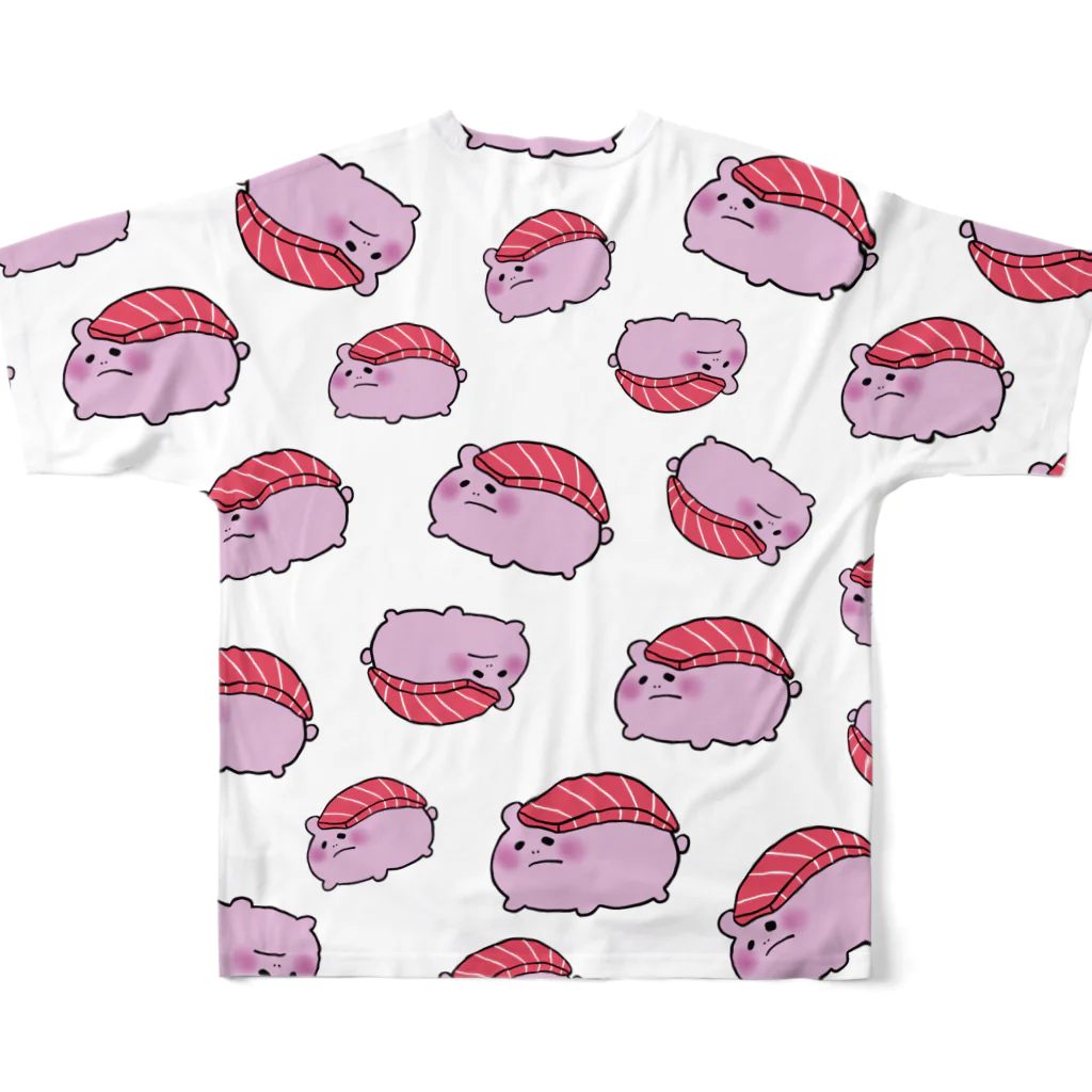 PIKIMONのぴきずし MAGURO 総柄T All-Over Print T-Shirt :back