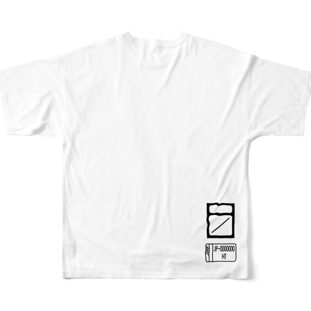 TSUKIKOU SHOP のFRAGILE フルグラフィックTシャツの背面