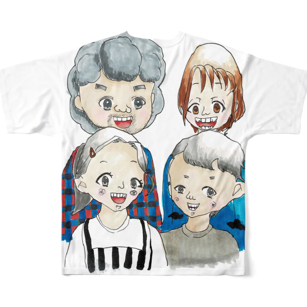 ツカさん家のツカさん家メインイラスト All-Over Print T-Shirt :back