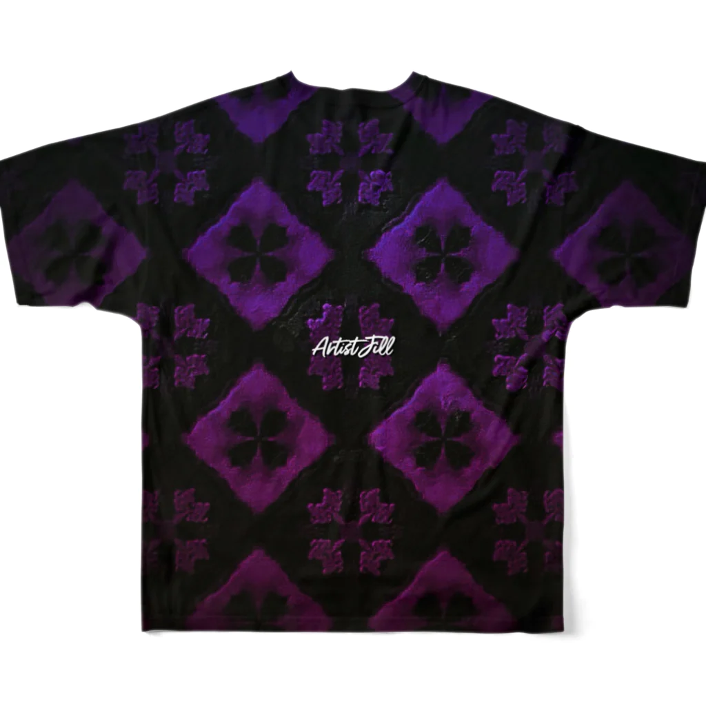 【ホラー専門店】ジルショップのグラデーション(紫×ピンク)模様 フルグラフィックTシャツの背面