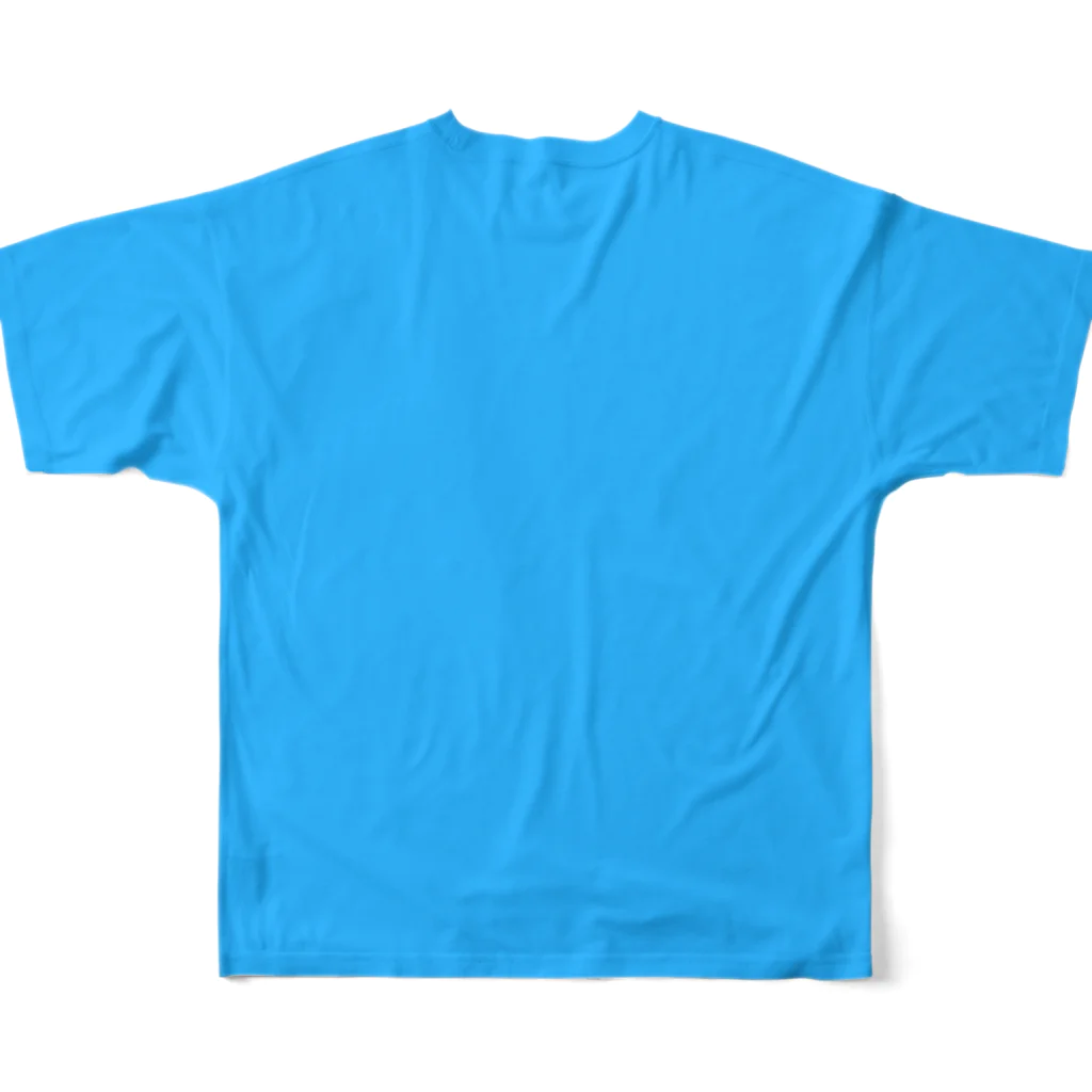 睡眠不足-suimindaiji-の青なうさぎ フルグラフィックTシャツの背面