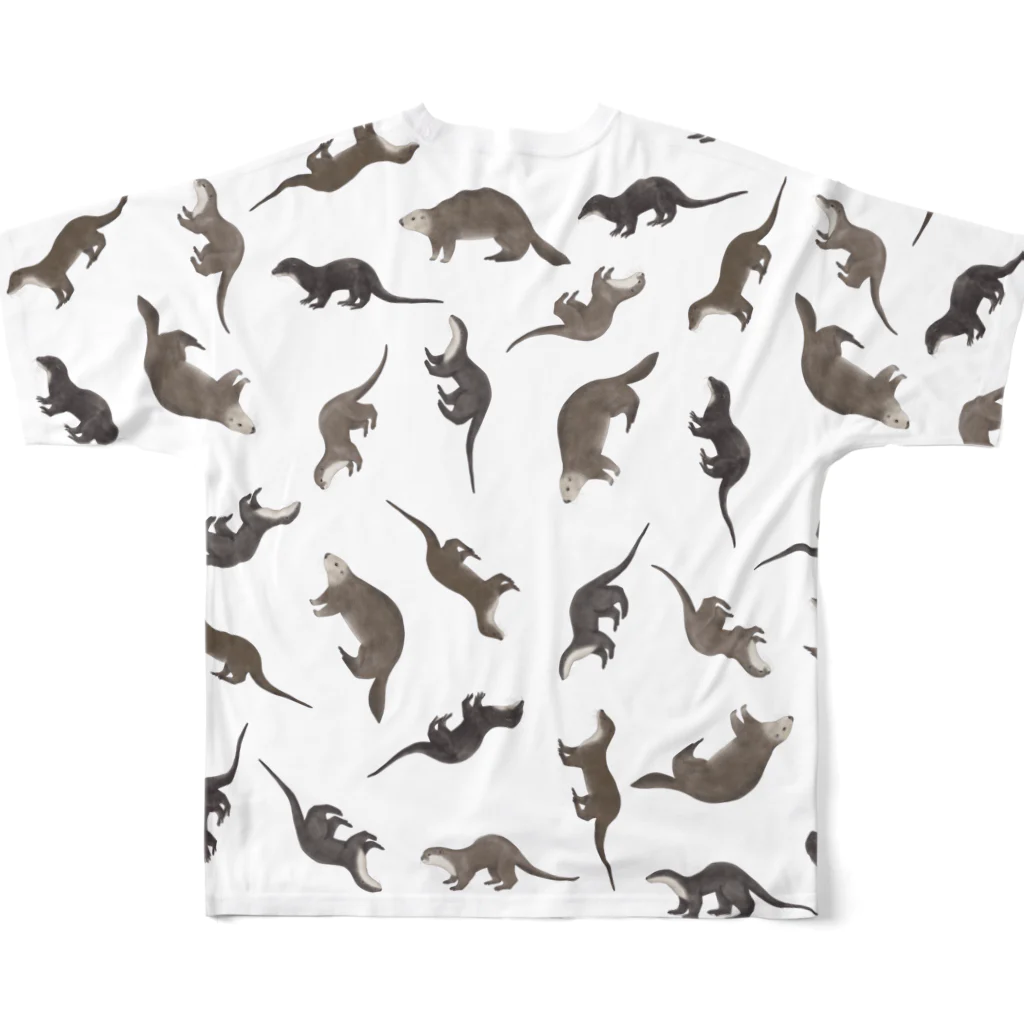 Five Otters in AsiaのFive Otters All-Over Print T-Shirt :back