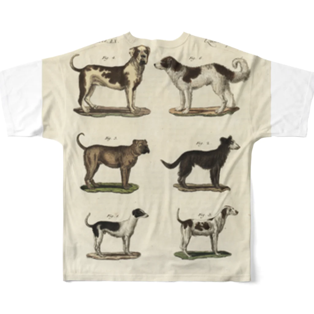 J. Jeffery Print Galleryの1802年ドイツの犬たち フルグラフィックTシャツの背面