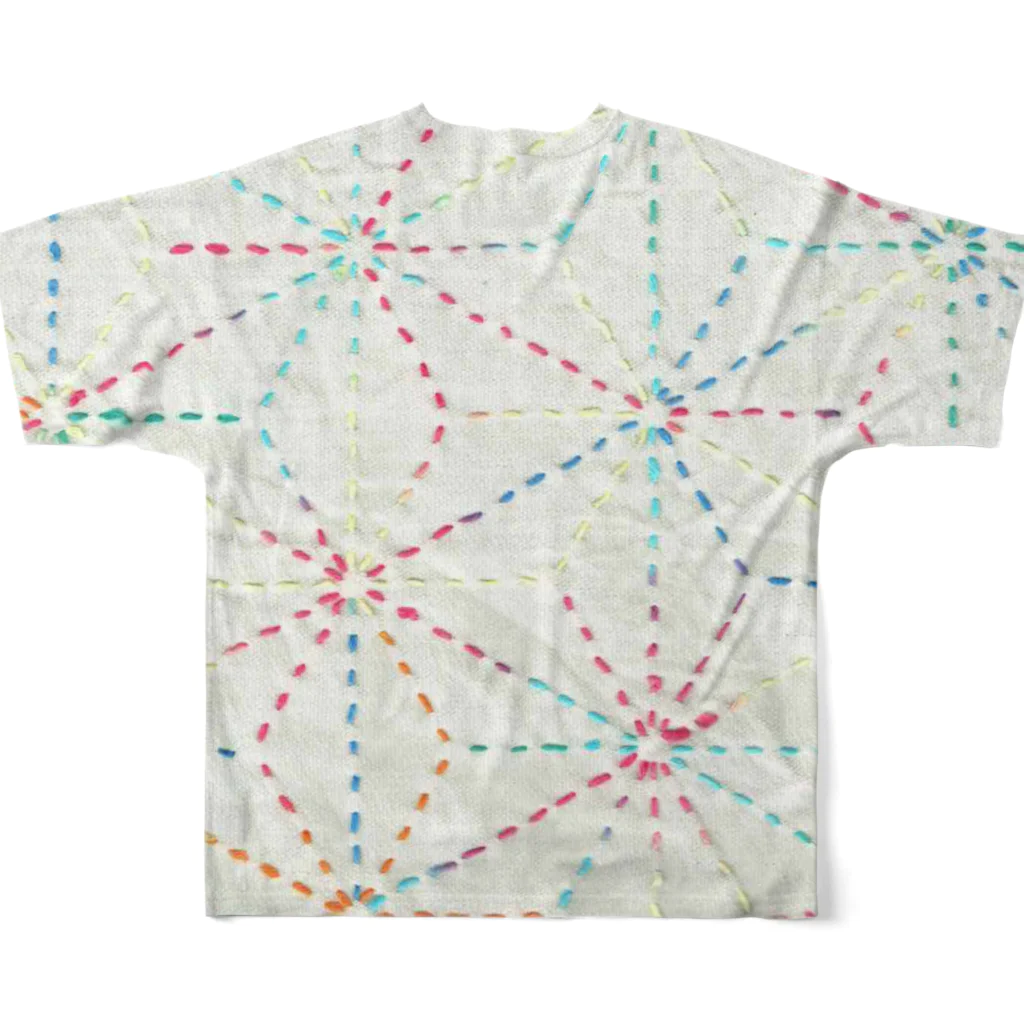 Danke Shoot Coffeeの麻の葉刺し子 All-Over Print T-Shirt :back