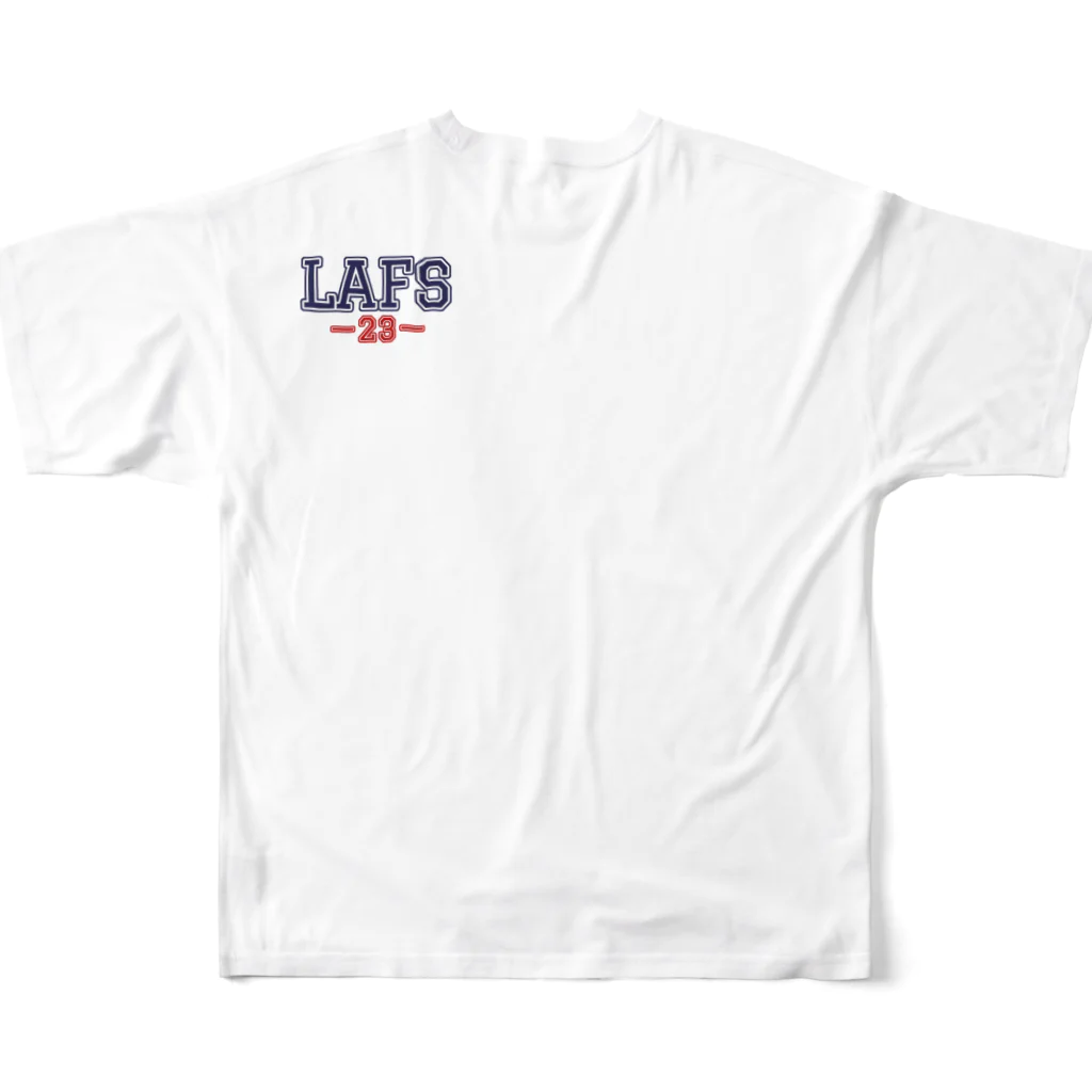 Lafs23のLafs23 公式グッズ ｢カレッジ｣ フルグラフィックTシャツの背面