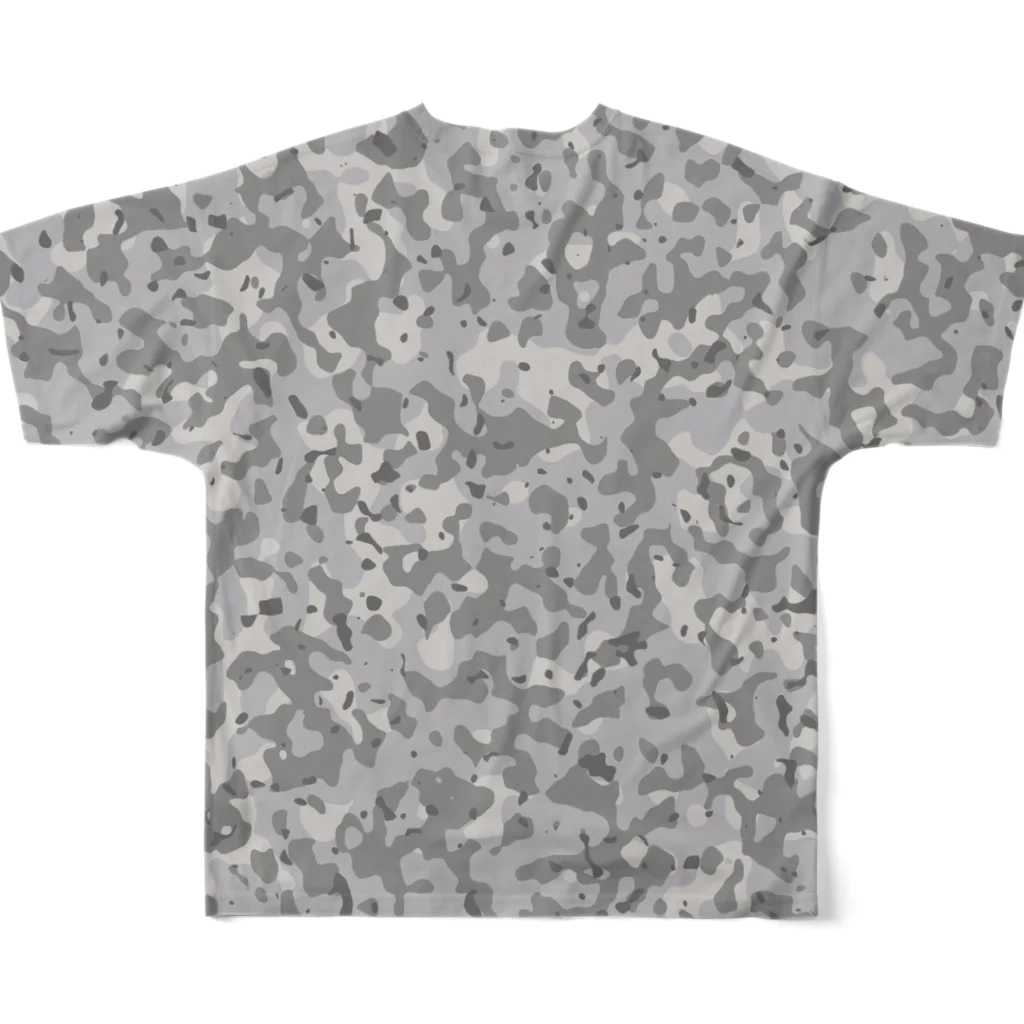 Military Casual LittleJoke のCamo StoneCamp 市街地用迷彩 サバゲー装備 All-Over Print T-Shirt :back