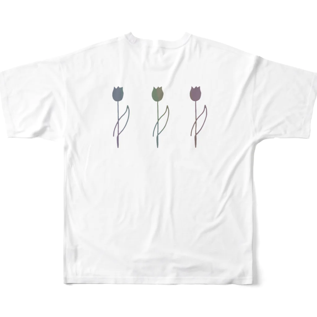 rilybiiのrainbow Flower  フルグラフィックTシャツの背面