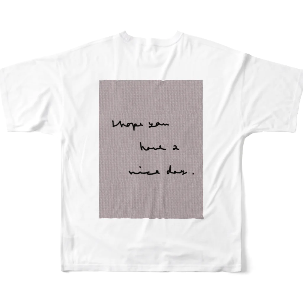 rilybiiの洋書風 message All-Over Print T-Shirt :back