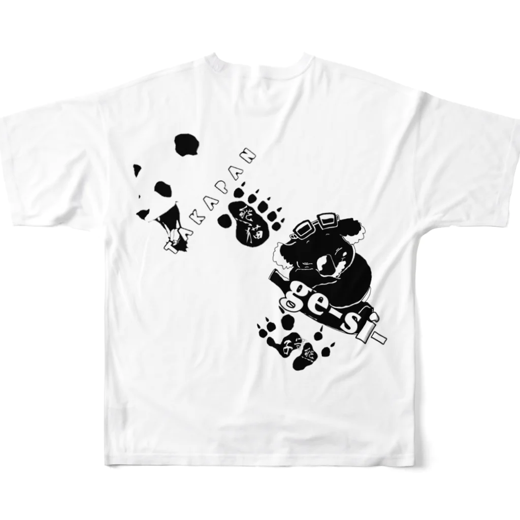 パンダとコアラのTAKAPAN&GEｰSIｰティーシャツ フルグラフィックTシャツの背面