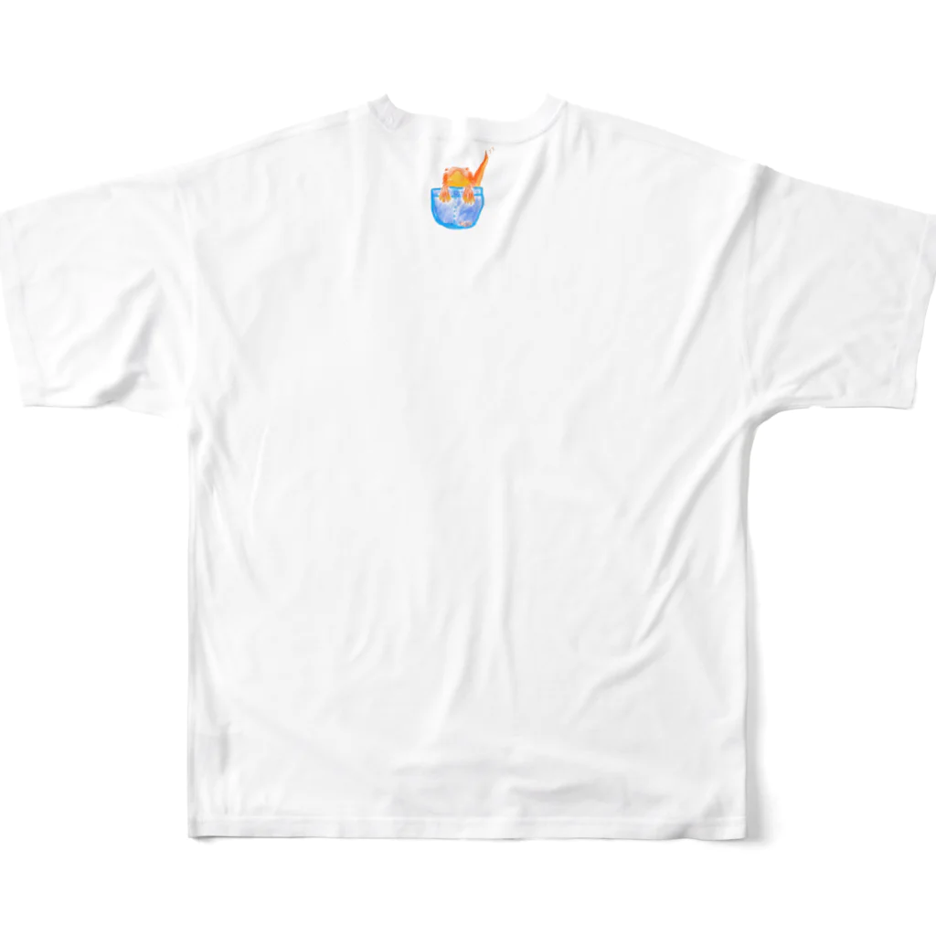 Ritteのはちゅかわトカゲ フルグラフィックTシャツの背面