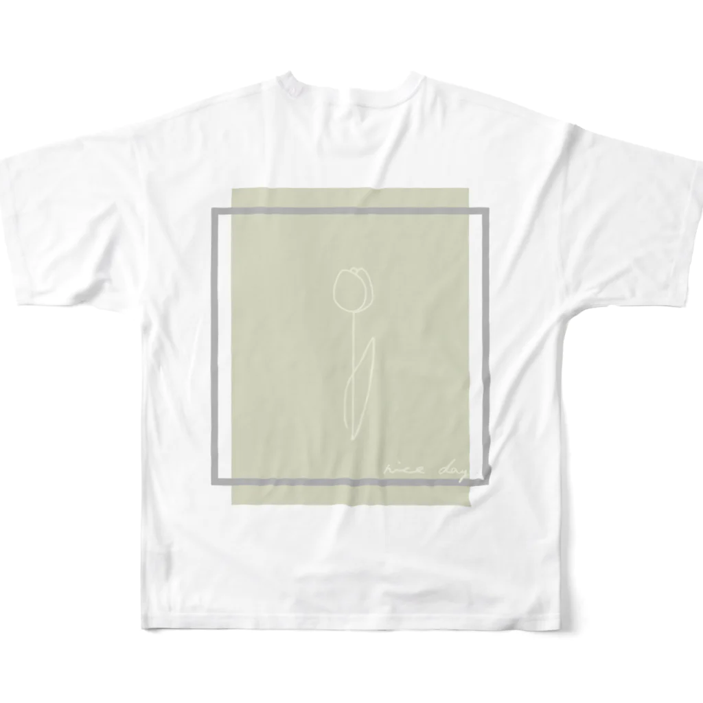 rilybiiのbabygray yellow mintgreen フルグラフィックTシャツの背面