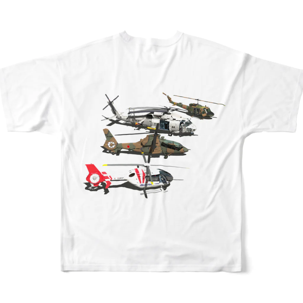 3DCGからのぉ～の4heli2 フルグラフィックTシャツの背面