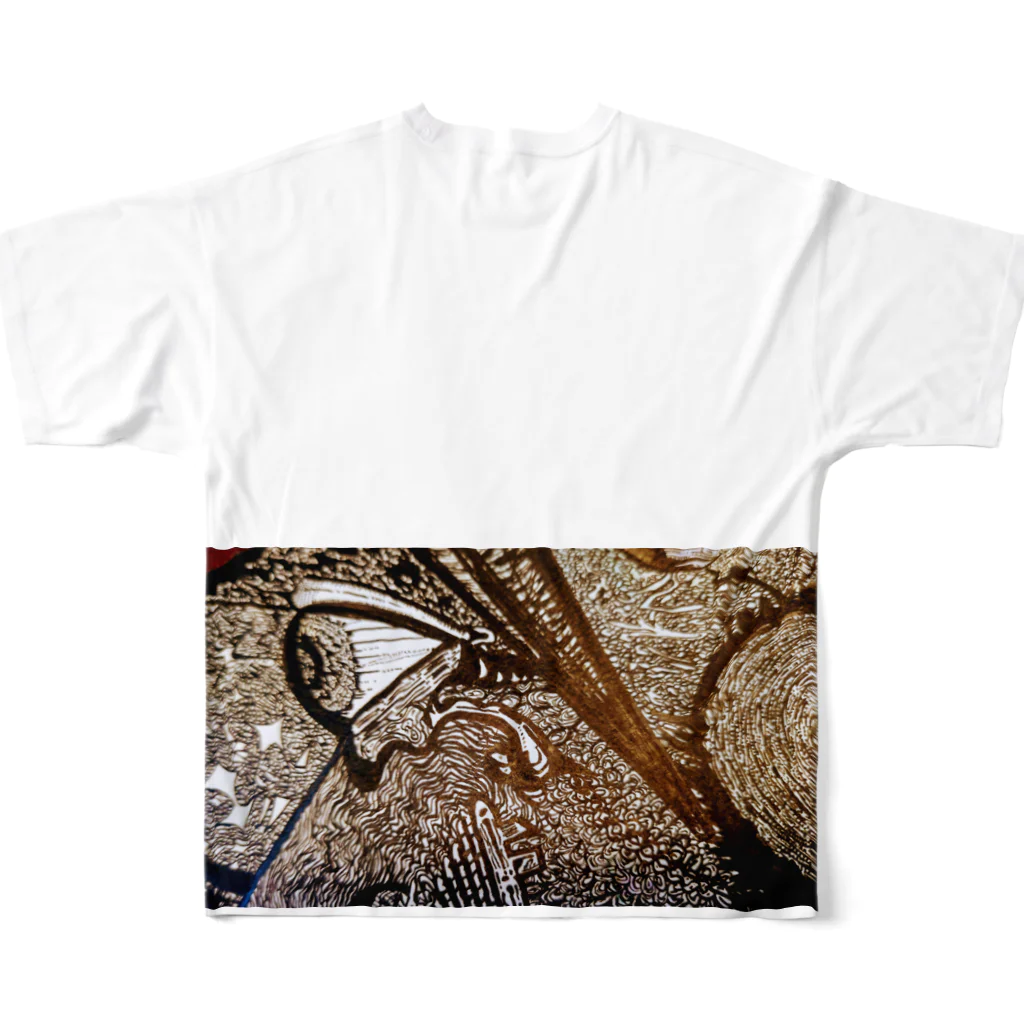 ￥g の￥g full g Crazy tear drop 狂涙 Tシャツ フルグラフィックTシャツの背面