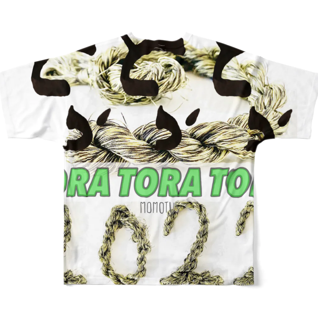 MOMOTUSbyWA装研究所ももたすの2022限定 TORATORATORA All-Over Print T-Shirt :back