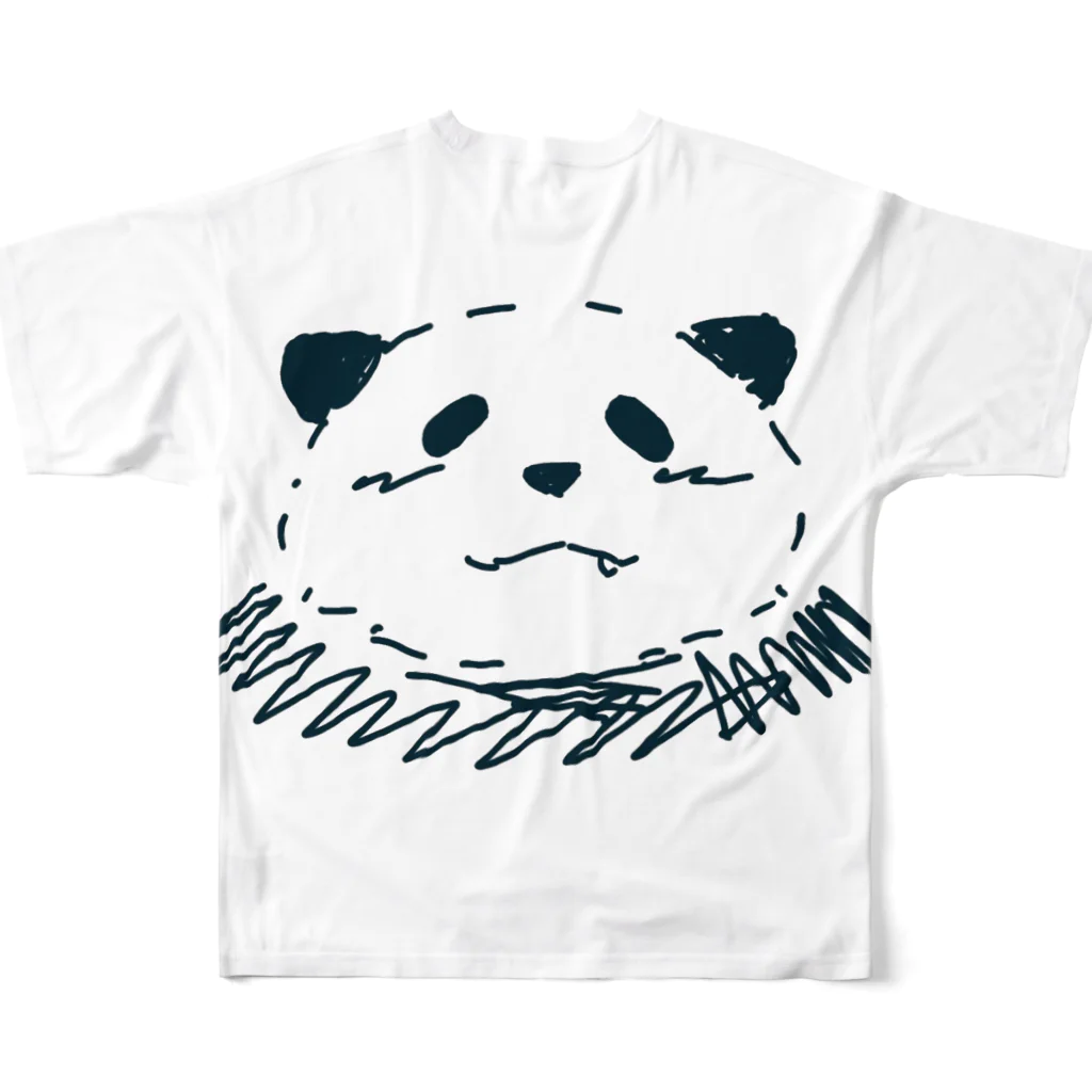 パンダマンの一匹狼に憧れるパンダ雄 フルグラフィックTシャツの背面