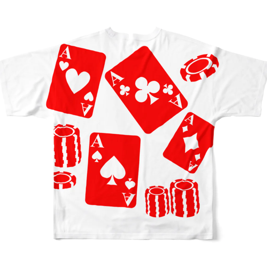 SPECIAL NEEDS JAPANのポーカー人 4 カジノ All-Over Print T-Shirt :back