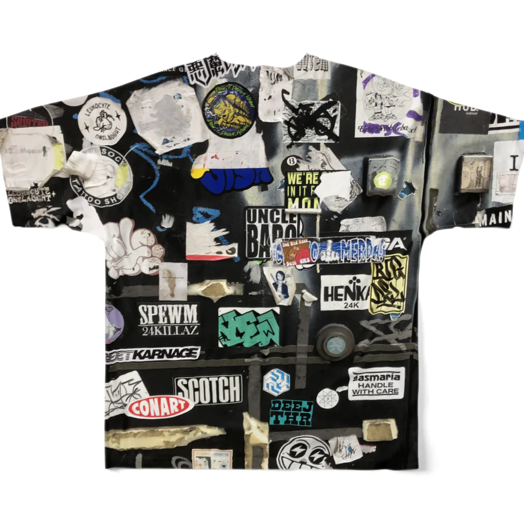 TOKYO STREET STICKERSのグラフィティー#16 All-Over Print T-Shirt :back