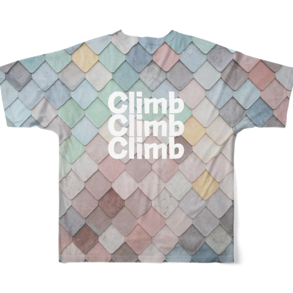 kennosuke-artのclimb×3 #1 フルグラフィックTシャツの背面