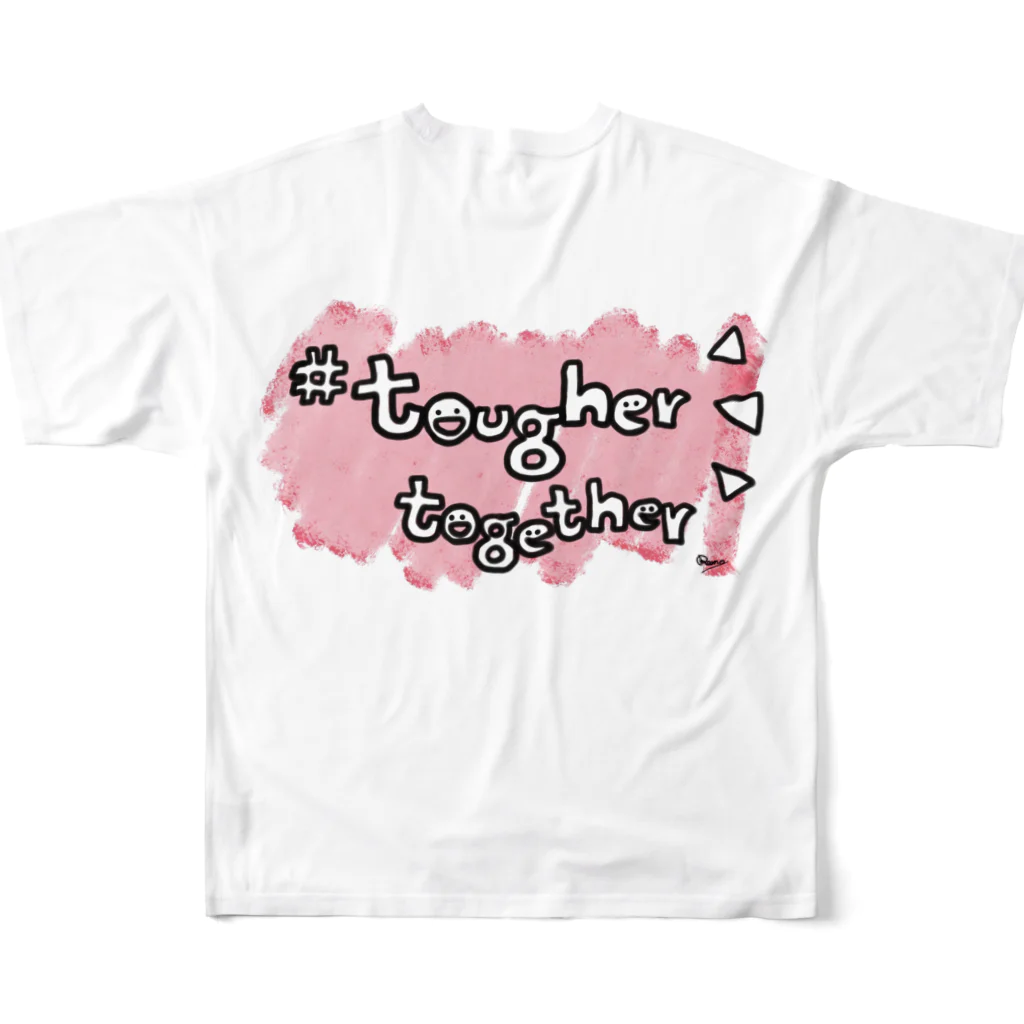 reeno room o(^-^)oの【tougher together(ともにタフに)】#14 フルグラフィックTシャツの背面