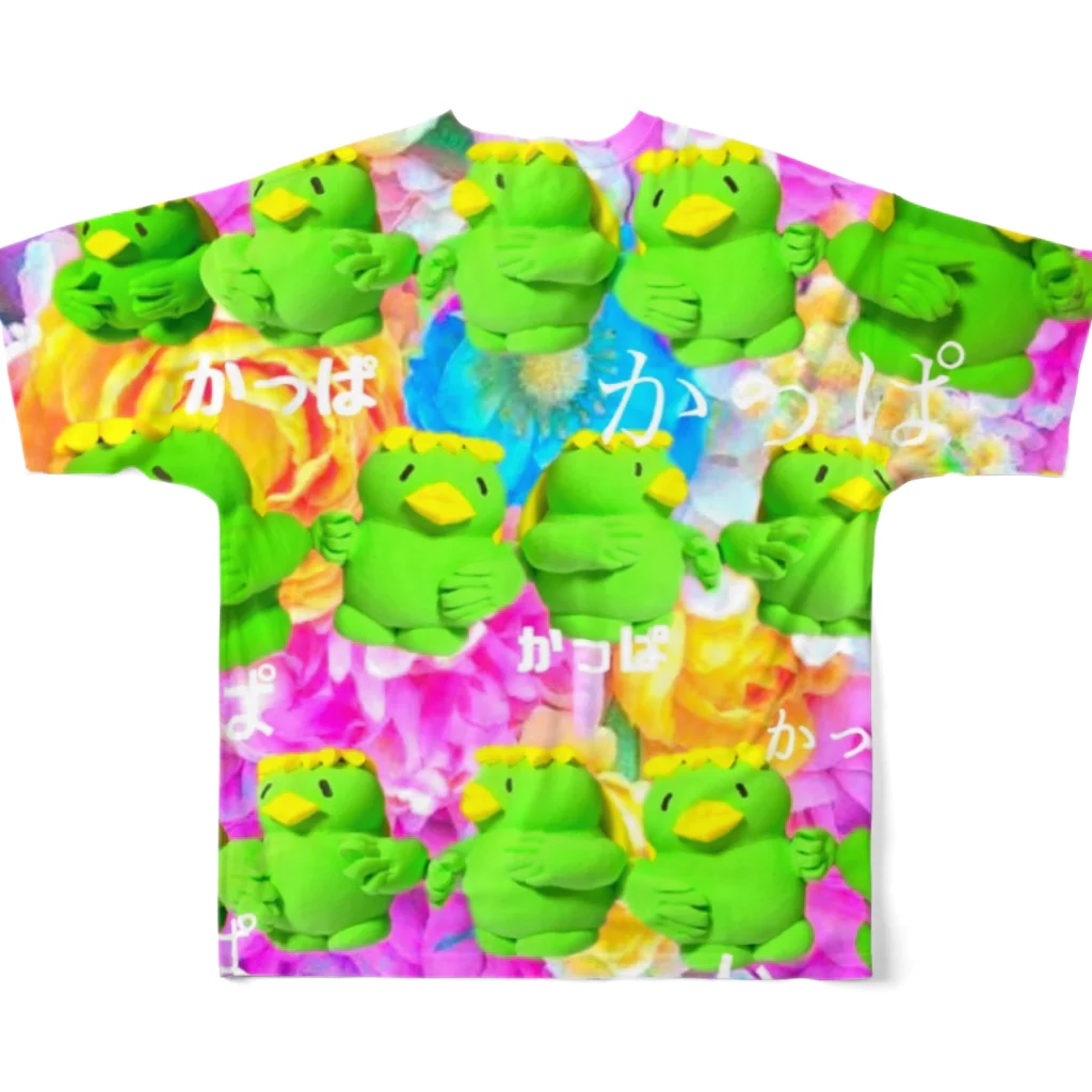 ☆あゆ ころ たろの☆ ハッピーライフのかっぱだらけ All-Over Print T-Shirt :back