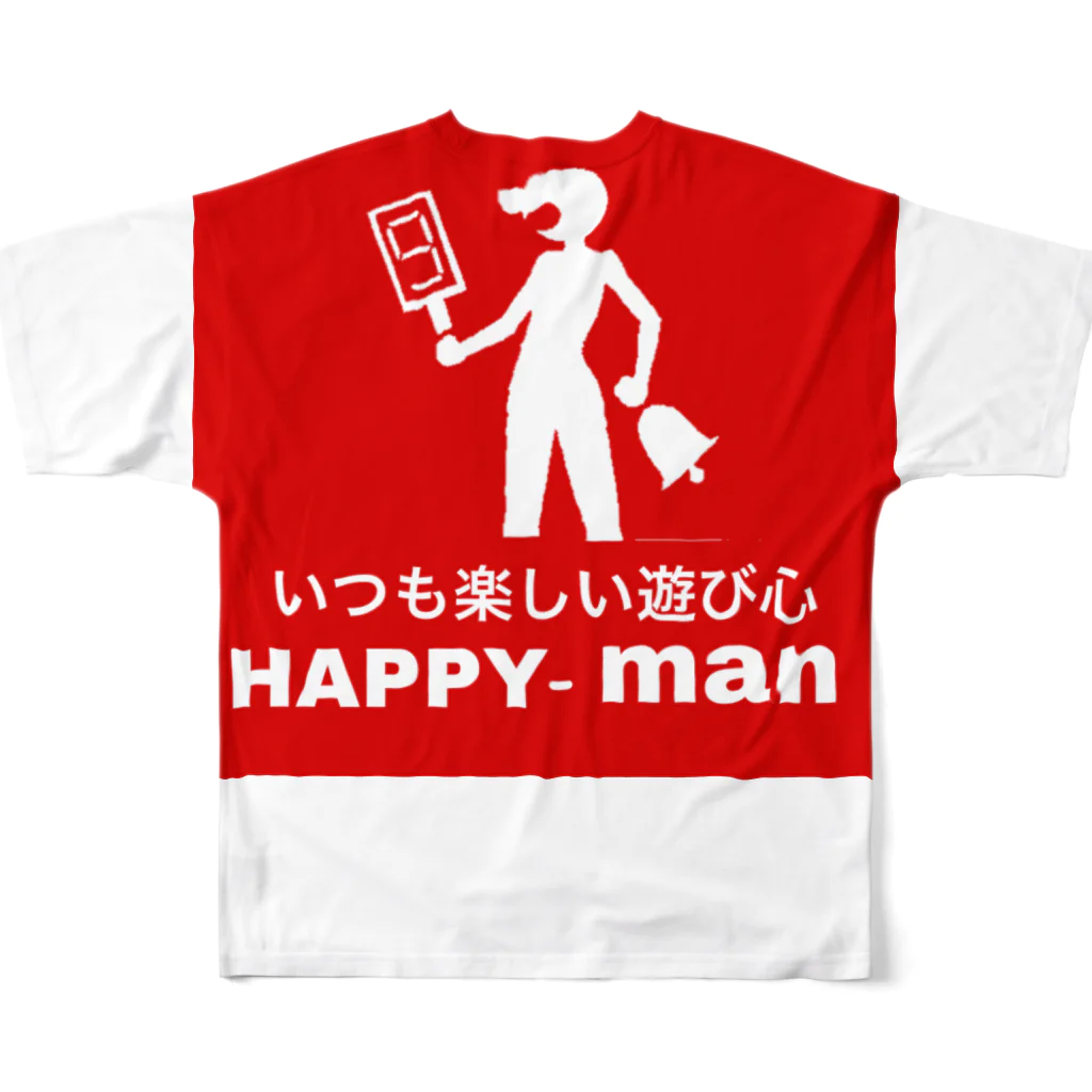 世界の果てにのHAPPY-man フルグラフィックTシャツの背面