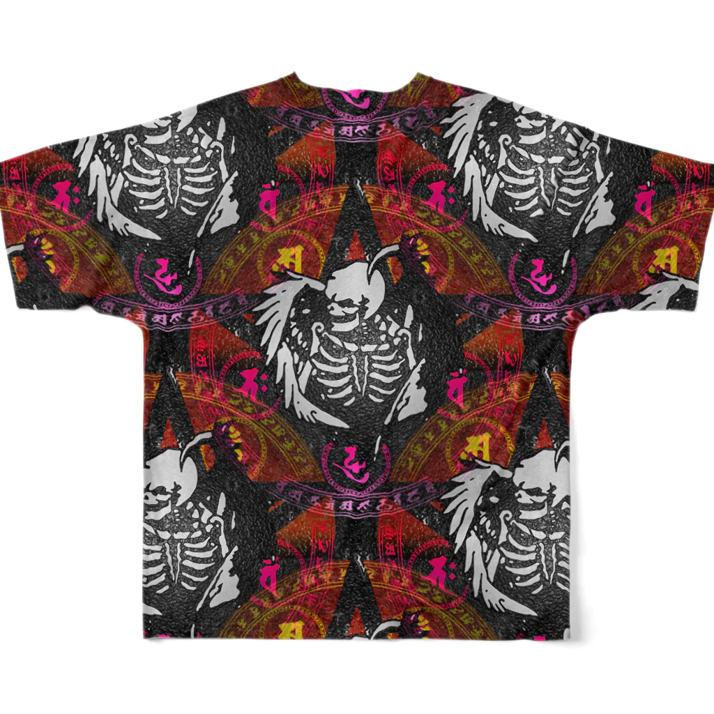 Ａ’ｚｗｏｒｋＳのFallen Angel of SKULL SEAMLESS PATTERN All-Over Print T-Shirt :back